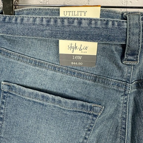 Style & Co. Women's Mid Rise Denim Utility Short, Size 16W, Lourdes Medium Wash - Picture 6 of 11